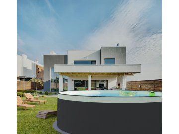 Planet Pool Nadzemní bazén s ocelovou stěnou Azurotico Antracit/Sand 3,5 x 0,9 m 38272