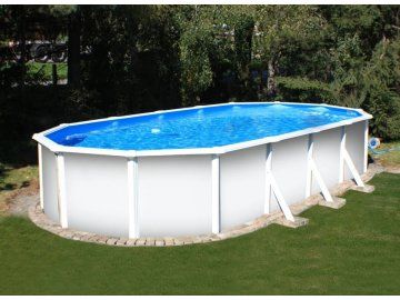 Planet Pool Nadzemní bazén s ocelovou stěnou Classic White Blue 6,1 x 3,6 x 1,2 m 28914