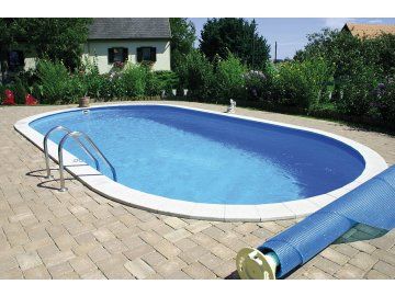 Planet Pool Zapuštěný bazén s ocelovou stěnou Exklusiv WHITE/Blue 5,25 x 3,20 x 1,5 m 0031
