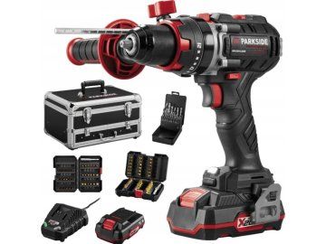 Parkside Performance AKU Příklepová vrtačka s příslušenstvím 2x Baterie 2 Ah + nabíječka PSBSAP 20 Li D4 (1)