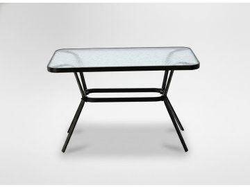 GardenLine Kovový zahradní stůl se skleněnou deskou 110 x 60 x 70 cm NEO 9949