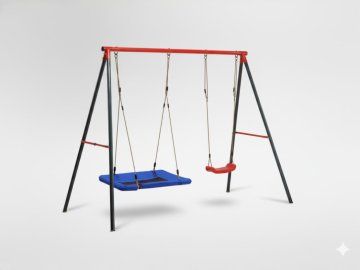 GardenLine Dětská zahradní houpačka 2v1 sedátko + 1 houpací hnízdo KRE 1111
