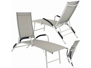 Jumi Zahradní hliníkové polohovací lehátko OM 358140 béžové