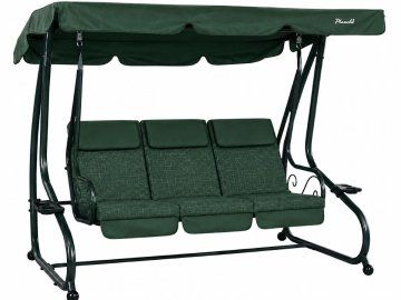 GardenLine Zahradní houpačka s lůžkem a držáky na nápoje SORENTINO Mesh Green zelená 1