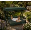 GardenLine Zahradní houpačka s lůžkem a držáky na nápoje SORENTINO Mesh Green zelená 5