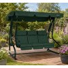 GardenLine Zahradní houpačka s lůžkem a držáky na nápoje SORENTINO Mesh Green zelená 3